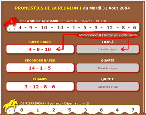 Pronostics Couplé Gratuits pour les courses du jour .